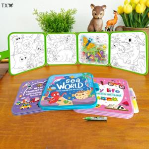 TX🏮💓🧧 Montessori nước màu cuốn sách tái sử dụng sơn nước cuốn sách nước sơn màu cuốn sách chỉ cần thêm nước để lộ màu sắc rực rỡ