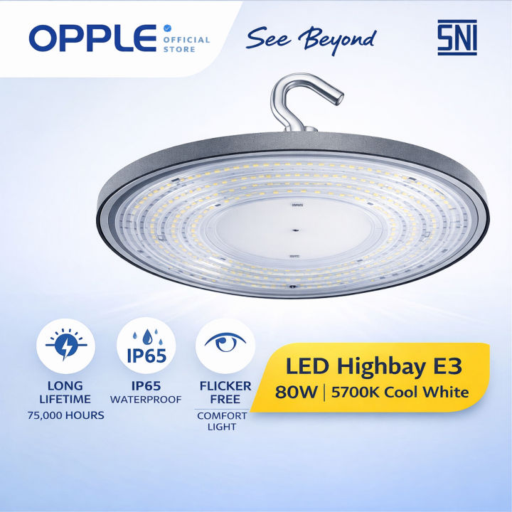 Opple Highbay E3 80W Daylight 5700K – Energy-Saving, Long Lifespan ...