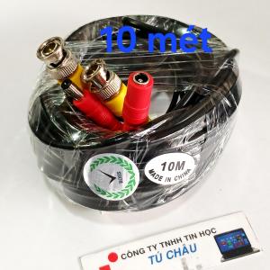 Cáp Camera dài 10m (Cáp camera đầu BNC và đầu nguồn đúc sẳn)