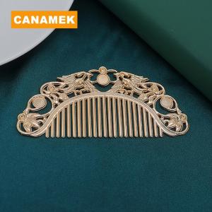 【CANAMEK】 Chinese Hairpin Retro Hair Comb Hanfu Dish Hairpin Hair Ornament Hollow Carved Hair Comb Exquisite Hair Accessories Gifts