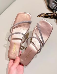 2025 Hot Style-Korean Fashion Diamond Strip Heel Womens Sandals