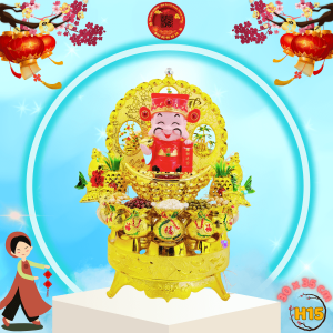 Tháp tỏi chưng ông Địa Thần Tài năng lượng có đèn led - TỎI CÁT TƯỜNG