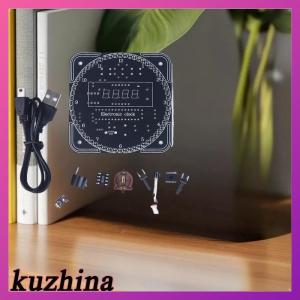 [kuzhina] ชุดนาฬิกาดิจิตอลอิเล็กทรอนิคส์ LED หมุนได้ DIY ควบคุมอุณหภูมิแสดงเวลาแบบดิจิตอลหน้าจอแสดงการบัดกรีฝึกฝน