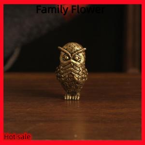 Family Flower Flash Sale 1Pcs Bookshelf Decoration Vintage Brass Owl Statue Ear Covering Animal Sculpture Desktop Home Office Ornament Unique Gift