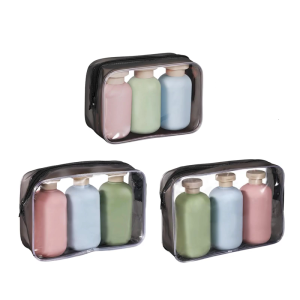 3 Pcs 100/200/300ML Refillable Travel Bottles Creative Leakproof Squeeze Containers for Shampoo Lotion and Body Wash