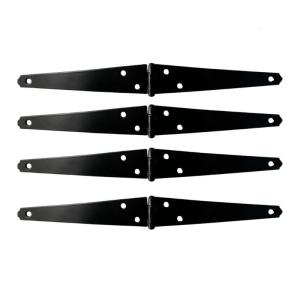 Iron Decorative Strap Hinge Black Shed Door Gate Hinges with Screws Heavy Duty Door Hinges for Outdoor Gates Fence