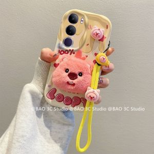 Cartoon Doll Phone Case VIVO Y19s Pro VIVOY19s Pro VIVOY19sPro New Cute Creative Fashion 3D Plush Beaver Briquette Bear Hello Kitty All-inclusive Soft Casing with Lanyard 2025
