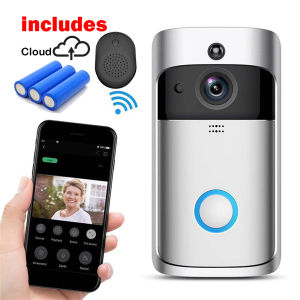 V5 Smart Wireless Video Doorbell Camera HD 720P WiFi Home Security Camera with 2CH Audio Motion Detection Infrared Night