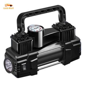[UEB Mall][UEB Mall]12V 150PSI Car Tire Pump with Pressure Gauge Car Electric Air Pump Dual Cylinder Car Tire Inflatable Pump with LED Light