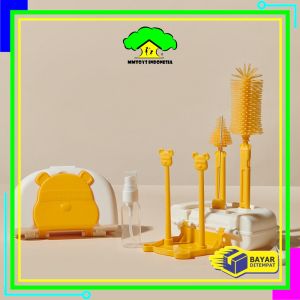 MI-C1069 Sikat Botol Susu Bayi 7IN1 dengan Rak Pengering Botol Portable / Set Bottle Brush + Drying