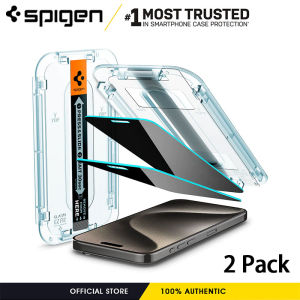 Spigen Tempered Glass Screen Protector GlasTR EZ FIT - Privacy Designed for iPhone 15 Pro Max / iPhone 14 Pro Max / iPhone13 Pro Max / iPhone 12 Pro Max Case Friendly- 2 Pack