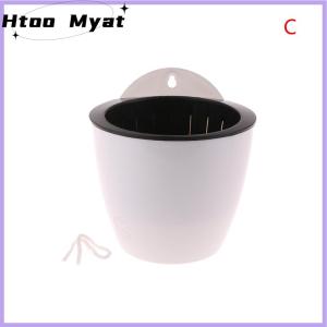 tantuoye กระถางดอกไม้พลาสติกแบบดูดซับน้ำอัตโนมัติติดผนังกระถางต้นไม้สีเขียวผักชีลาวของตกแต่ง