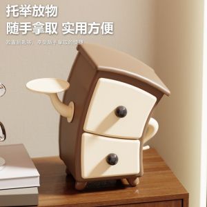 Elegant White Colour Desk Organizer with Drawer for Office and School Supplies 优雅的白色陶瓷办公桌收纳盒,带抽屉,可存放办公室和学校用品