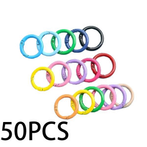 50Pcs Colors Spring O Rings23mm Opening Spring Ring Keychain Clips for Keychains Bag Purse