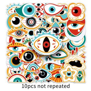 50pcs Evil Eye Sticker Pack Waterproof Vinyl Stickers DIY For Water Bottle Laptop Scrapbook Journal Notebook Guitar