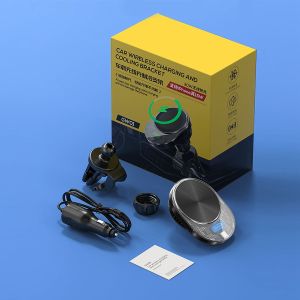Giá đỡ điện thoại tản nhiệt sò lạnh trên ô tô kèm sạc không dây 15W GW01 gắn cửa khe gió điều hoà xoay 360 độ tiện lợi