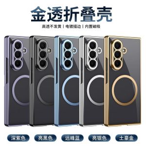 CASING CLEAR CHROME MAGNETIC SAMSUNG Z FOLD 3 / Z FOLD 4 / Z FOLD 5 / Z FOLD 6 / Z FOLD 7 CASE TRANSPARANT MAGSAFE