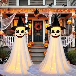 2Pcs 120cm Large Ghostly Ornament Halloween Decoration for Indoor and Outdoor Decoration Halloween Party Centerpiece