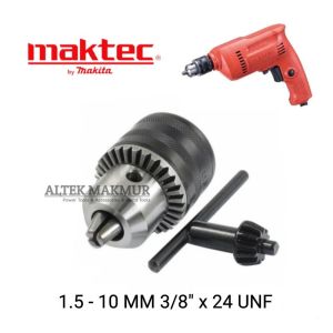 Sparepart Maktec MT60 MT603 Kepala Bor 10mm Drat Drill Chuck 3/8 Inch UNF Murah Bagus Hower Mesin Bor Suku Cabang Bor 10 mm 3/8" x 24 UNF Electric Drill Spare Part 1.5 - 10mm Maktek MT 60 MT 603 / MT-60 MT-603