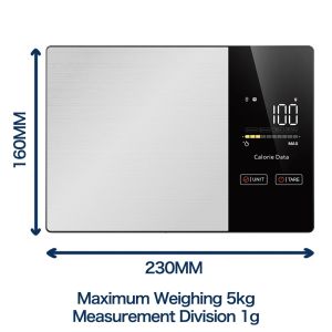 Smart Kitchen Scale Food Calorie Protein Fat Carbs Nutritional Calculator Scales 11LB / 5kg Stainless Steel Kitchen Food Scale