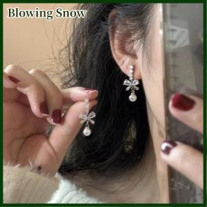 Blowing 1Pair Exquisite Bow Dangle Earrings For Women Girls Fashion Sweet Stud Earrings Wedding Party Jewelry Accessories Gifts