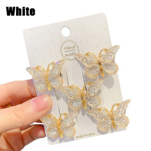 Small Mini Butterfly Hairclips 5 Pcs/Set for Women Girls and Kids Hair Ornaments