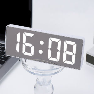 Japanese Simple LED Digital Clock Sound Control Alarm Clock  Desktop Large Screen Digital Clock Black White