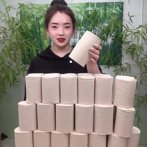 Zhenzhu 10 Jin Large Thick Roll Paper plus Amount Toilet Paper Household Toilet Paper Affordable Bamboo Pulp Tissue Wholesale Bung Fodder