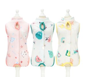 AuntieCindy Dog Clothes Cat Sterilization Suit Surgical Recovery Shirt Crab Cherry Pear Printed Cotton Cardigan for Female Shihtzu Pomeranian Teddy