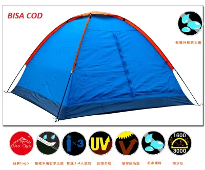 NEW COD Tenda Camping Outdoor Tent Single Layer 3-4 Orang Perlengkapan Tidur Kemah Nyaman dan Mudah Di Gunakan Untuk 3-4 Orang 2.4 x 2.1 x 1.3m Ukuran Sangat Luas Dengan Material WaterProof Tahan Air Sinar UV Tekanan Tinggi dan Panas Matahari