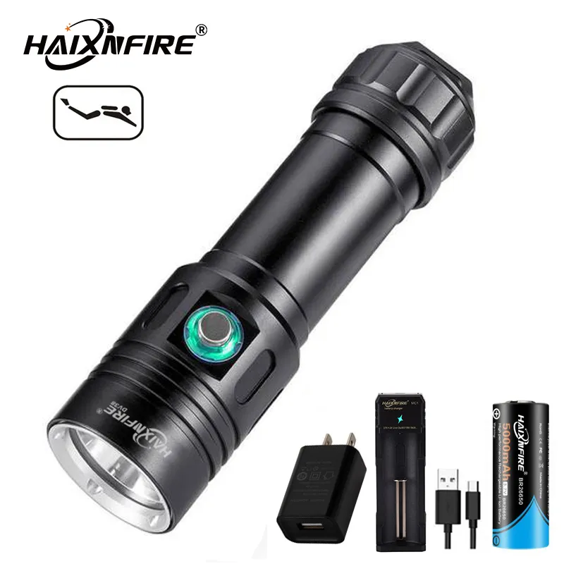 HaixnFire DV38 Ultra Bright Diving Torch L2 LED IPX8 Waterproof
