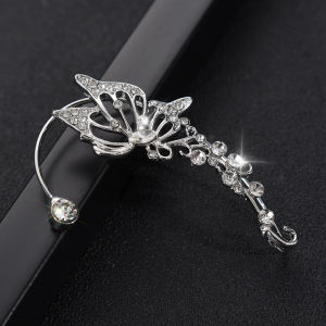 【♡Lovely girls house♡】Fashion Exquisite Crystal Hollow Butterfly Wings Ear Clips for Women Korean Sweet Sparkling Rhinestone Clip Earrings