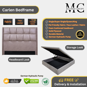 Mattress Concept Carlen Storage Bedframe Pet Friendly Fabric/FauxLeather/Fabric All Size Available