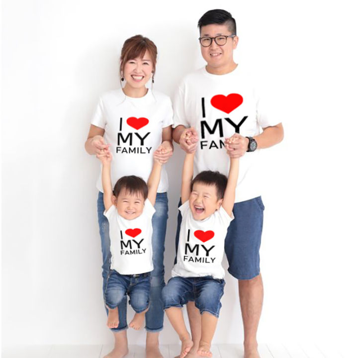 Dad Couple And Baby T Shirt ❤️i Love My Family Shirts Dad Mom And Me