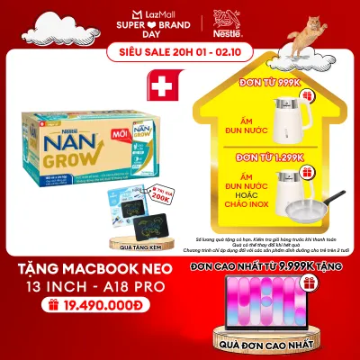 [CHỈ 20h 01-02.10 QT ĐƠN 599K/999K/1299K] [Tặng Bảng viết LCD Kalpen] Sữa Pha Sẵn Nestlé NANGROW Cho Trẻ Từ 1 Tuổi Công Thức Thụy Sĩ Giúp Bé Cao Lớn Vượt Trội Thùng (24 Hộp x 180ml)