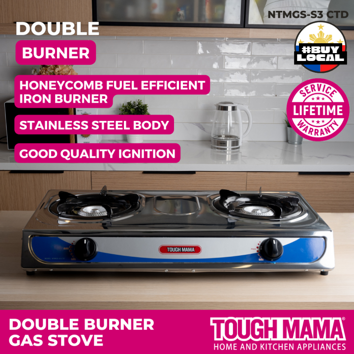 Tough Mama Burner Gas Stove Ss Burner Toughened Glass Top SS Body