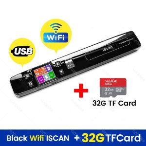 GZISCAN02 USB Handheld WiFi Portable Scanner Mobile HD LCD Display Document Scanner A4 Size 1050DPI Support JEPG or PDF TF card