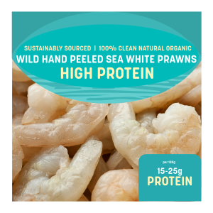 Wild Freshly Hand Peeled Sea White (Ang Kar) Prawns Meat (medium size About 200-250g per pack)