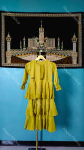 Gamis anak muslim kenza dress kids usia 5-14 tahun tanggung bahan ceruty babydoll 2024
