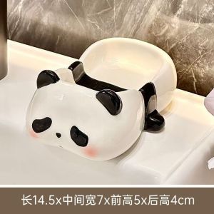 ที่วางสบู่รูปแมวน่ารัก ที่วางสบู่เซรามิกระบายน้ำดีไซน์สร้างสรรค์ ถาดระบายน้ำ ดีไซน์สนุก ตกแต่งห้องน้ำ กล่องสบู่ประหยัดพื้นที่