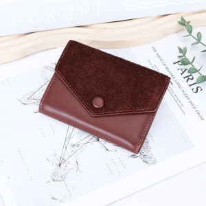 Cowhide Short Ultra-Thin Wallet Three-Fold Bill Holder Multi-Card Slot Small Portable Exquisite Coin Purse