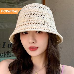 【PCWFKef】 หมวกถักกันแดดแบบกลวงสำหรับผู้หญิง ใหม่ฤดูร้อนหมวกหม้อขนาดเล็กอเนกประสงค์สำหรับสันทนาการ