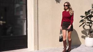 QUALFORT  Womens Round Neck Sweater Pullover Soft Knitted Sweater