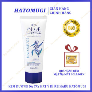 Kem Dưỡng Da Tay Hatomugi Giúp Làm Ẩm Mềm Mượt Da Tay Hạt Ý Dĩ Reihaku Hand Cream 65g