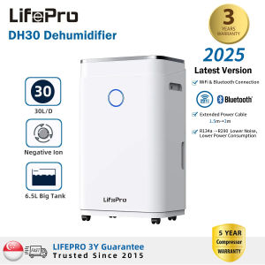 【2025 New Version】LifePro DH30 Dehumidifier – 30L/Day 6.5L Tank Ideal for Living Room & Large Spaces