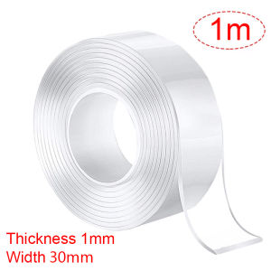 1/3/5 M Nano Tape Double Sided Tape Transparent NoTrace Reusable Waterproof Adhesive Tape Cleanable Home Nano Tape Super Strong Double Sided Tape Extra Strong Adhesive Non-slip Waterproof Transparent Tape for Kitchen Bathroom