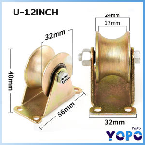 YoPo 1.2 Inch U/V Groove Wheel Stainless Steel Sliding Door Roller for Inverted Track Rolling Gate Wire
