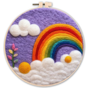 Waterfall Landscape Wool Felting Painting Frame DIY Wool Embroidery Kit Funny Wool Needle Felt Picture Kit Craft Painting Gift2026
