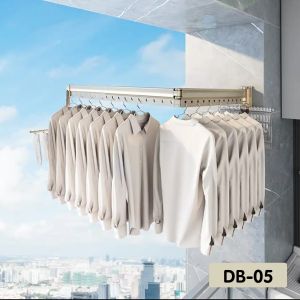 ราวตากผ้า แบบติดผนัง พับเก็บได้ ประหยัดพื้นที่ หมุนได้ สําหรับแขวนเสื้อผ้า ระเบียง ห้องซักรีด รองรับน้ำหนักได้เยอะ