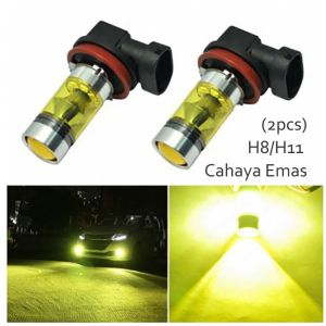 2Pcs Set 4300 K Mobil H11 H8 Lampu Kabut Kuning 2323 LED 100 W Lampu Mengemudi Bohlam DRL